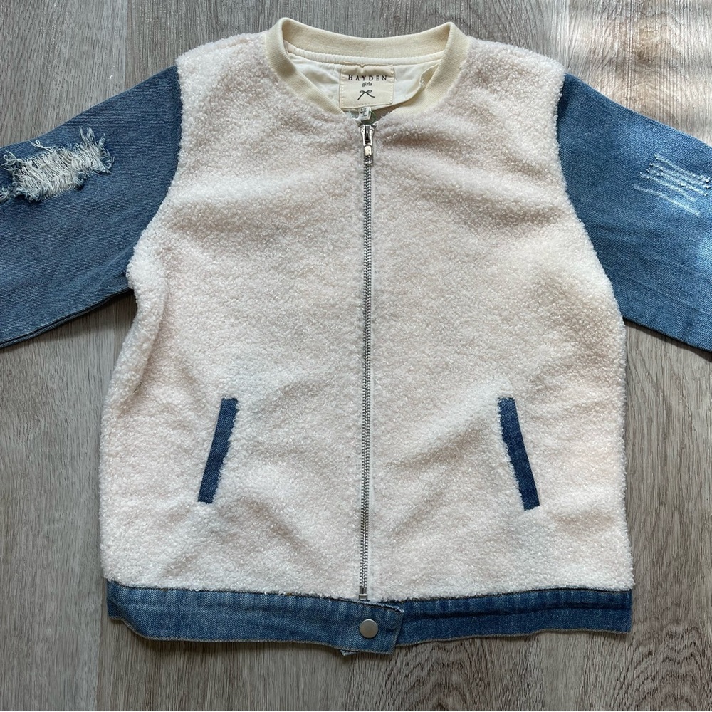 *NEW* HAYDEN GIRLS Denim Sherpa Bomber